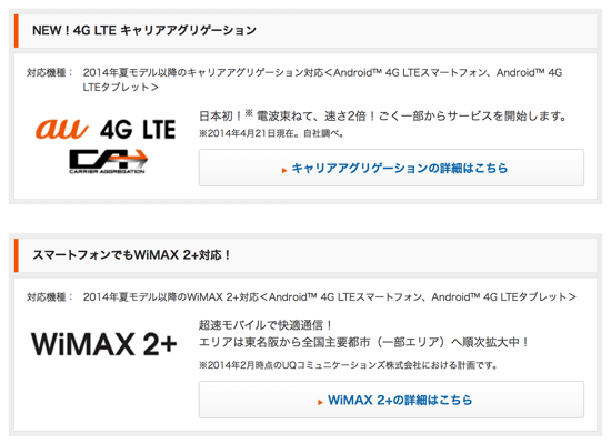 4G LTE CA WiMAX2+